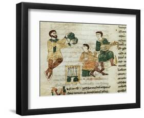 Music, Miniature from De Universo by Rabano Mauro, Manuscript, Italy 11th Century-null-Framed Giclee Print