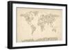 Music Notes Map of the World Map-Michael Tompsett-Framed Premium Giclee Print