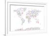 Music Notes Map of the World-Michael Tompsett-Framed Art Print