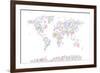 Music Notes Map of the World-Michael Tompsett-Framed Art Print