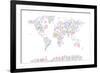 Music Notes Map of the World-Michael Tompsett-Framed Art Print