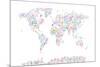 Music Notes Map of the World-Michael Tompsett-Mounted Art Print