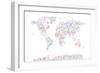 Music Notes Map of the World-Michael Tompsett-Framed Art Print