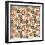 Music Retro Seamless Pattern-Macrovector-Framed Art Print