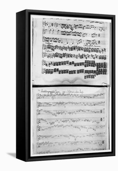 Music Score for Telemann's Suite for Two Violins, the 'Gulliver Suite', Including the 'Chaconne of-null-Framed Stretched Canvas