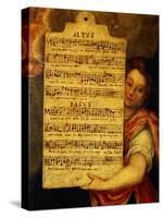 Music Score from Magnificat for 4 Voices, Composed by Cornelius Verdonck 1563-1625-Martin de Vos-Stretched Canvas