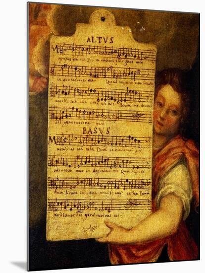 Music Score from Magnificat for 4 Voices, Composed by Cornelius Verdonck 1563-1625-Martin de Vos-Mounted Giclee Print