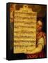 Music Score from Magnificat for 4 Voices, Composed by Cornelius Verdonck 1563-1625-Martin de Vos-Framed Stretched Canvas