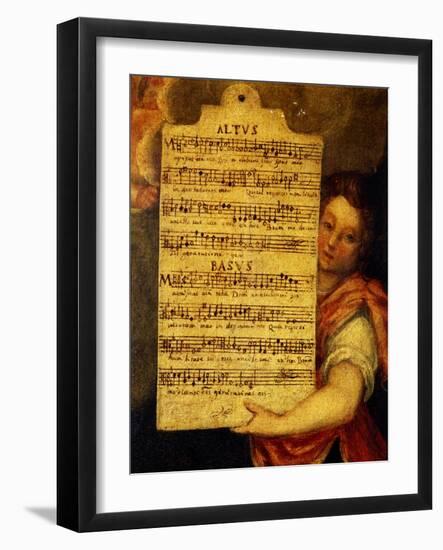 Music Score from Magnificat for 4 Voices, Composed by Cornelius Verdonck 1563-1625-Martin de Vos-Framed Giclee Print