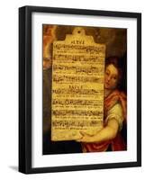 Music Score from Magnificat for 4 Voices, Composed by Cornelius Verdonck 1563-1625-Martin de Vos-Framed Giclee Print