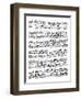 Music Score of Johann Sebastian Bach-null-Framed Giclee Print