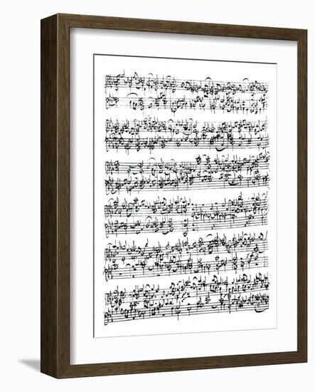 Music Score of Johann Sebastian Bach-null-Framed Giclee Print