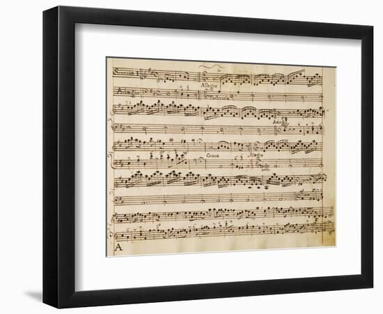 Music Score of Sonatas for Violin, Violone and Harpsichord, Op V, Allegro-Grave-Arcangelo Corelli-Framed Giclee Print