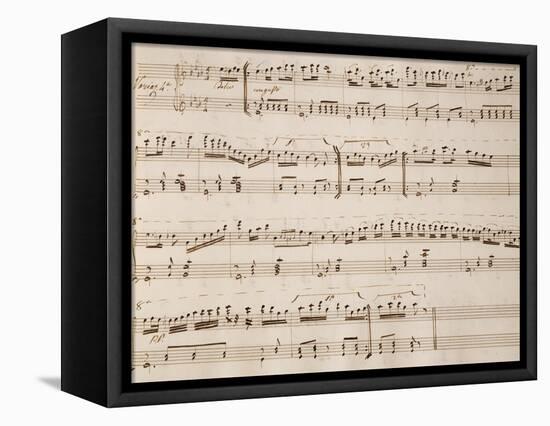 Music Score of Variations for Piano Four Hands-null-Framed Stretched Canvas