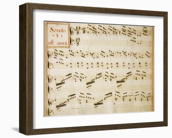 Music Sheet of Sonata No 1, Allegro Assai-Domenico Scarlatti-Framed Giclee Print