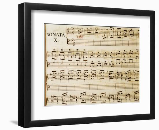 Music Sheet of Sonata No 10-Domenico Scarlatti-Framed Giclee Print