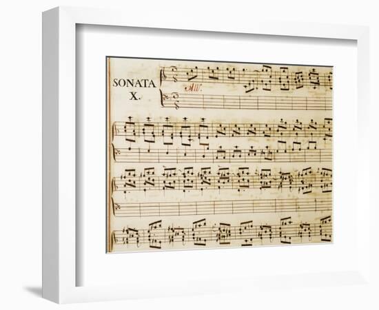 Music Sheet of Sonata No 10-Domenico Scarlatti-Framed Giclee Print