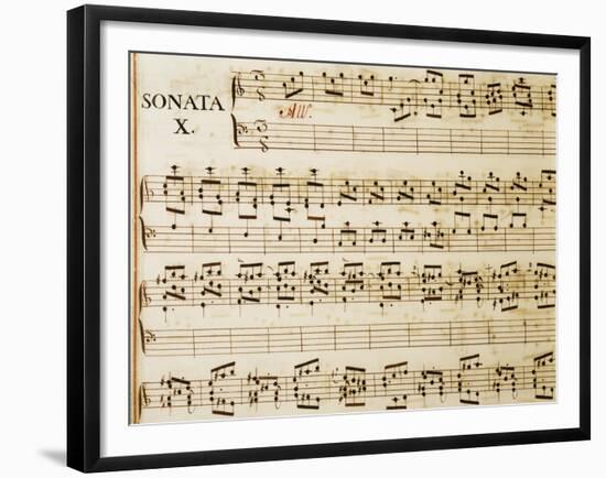 Music Sheet of Sonata No 10-Domenico Scarlatti-Framed Giclee Print