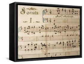 Music Sheet of Sonata No 1-Domenico Scarlatti-Framed Stretched Canvas