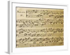 Music Sheet of Sonata No 4, Exercises for Harpsichord-null-Framed Giclee Print