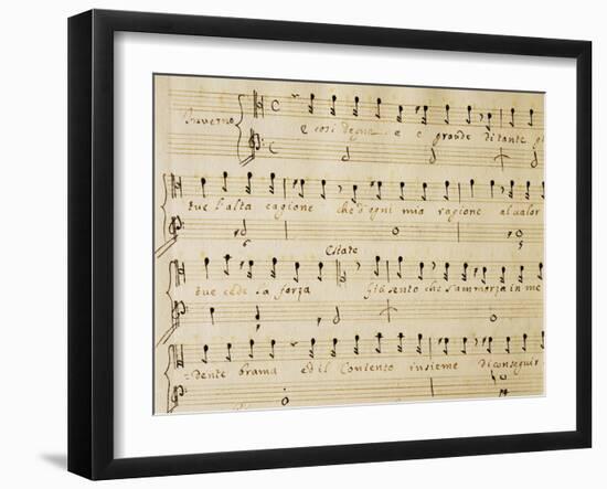 Music Sheet of the Winter, Serenade for Four Voices Dedicated to the Four Seasons, 1720-Domenico Scarlatti-Framed Giclee Print