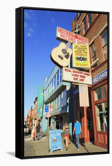 Music Store on Broadway Street, Nashville, Tennessee, United States of America, North America-Richard Cummins-Framed Stretched Canvas