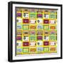 Music Tape Seamless Pattern-notkoo-Framed Art Print