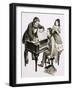 Music Teacher Friedrich Wieck Shouts at Robert Schumann While His Daughter, Clara Wieck, Looks On-null-Framed Giclee Print