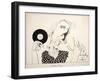 Music, The disc jockey (drawing)-Ralph Steadman-Framed Giclee Print