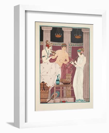 Music Therapy, Illustration from 'The Works of Hippocrates', 1934 (Colour Litho)-Joseph Kuhn-Regnier-Framed Giclee Print