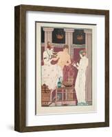 Music Therapy, Illustration from 'The Works of Hippocrates', 1934 (Colour Litho)-Joseph Kuhn-Regnier-Framed Premium Giclee Print