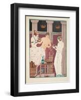 Music Therapy, Illustration from 'The Works of Hippocrates', 1934 (Colour Litho)-Joseph Kuhn-Regnier-Framed Premium Giclee Print