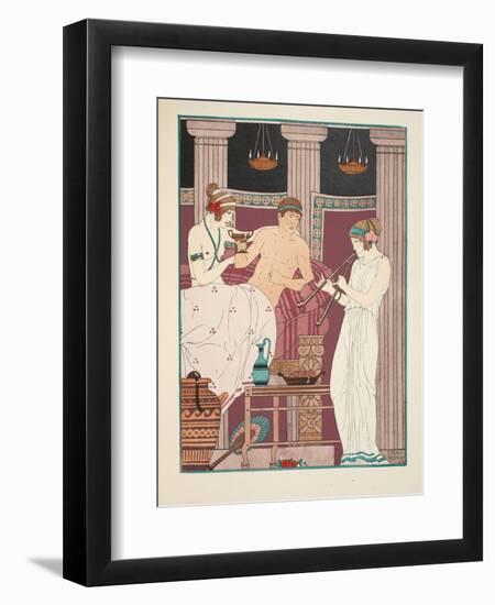 Music Therapy, Illustration from 'The Works of Hippocrates', 1934 (Colour Litho)-Joseph Kuhn-Regnier-Framed Premium Giclee Print