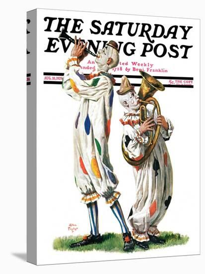 "Musical Clowns," Saturday Evening Post Cover, August 10, 1929-Alan Foster-Stretched Canvas