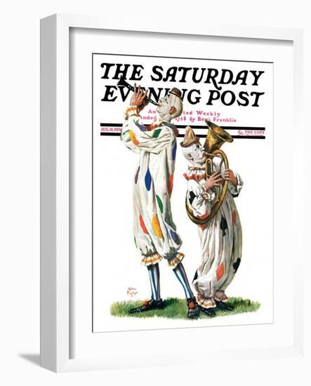 "Musical Clowns," Saturday Evening Post Cover, August 10, 1929-Alan Foster-Framed Giclee Print