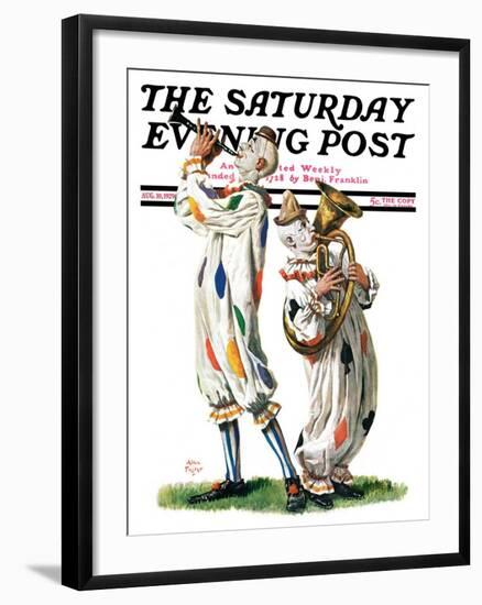 "Musical Clowns," Saturday Evening Post Cover, August 10, 1929-Alan Foster-Framed Giclee Print