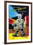 Musical Drummer Robot-null-Framed Art Print