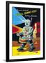 Musical Drummer Robot-null-Framed Art Print