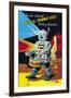 Musical Drummer Robot-null-Framed Art Print