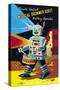 Musical Drummer Robot-null-Stretched Canvas