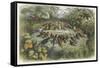 Musical Elf Teaches the Young Birds to Sing-Richard Doyle-Framed Stretched Canvas