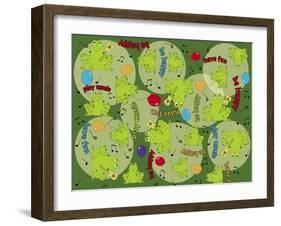 Musical Frog-Maria Trad-Framed Giclee Print