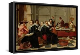 Musical Gathering-Johann Liss-Framed Stretched Canvas