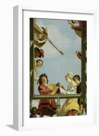 Musical Group on a Balcony, 1622-Gerrit van Honthorst-Framed Giclee Print