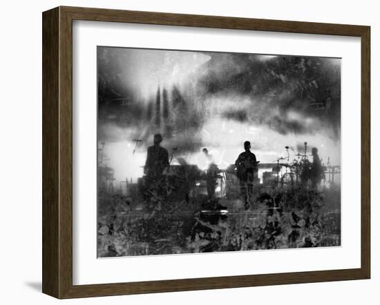 Musical Group Performing On Stage At A Concert-jntvisual-Framed Art Print