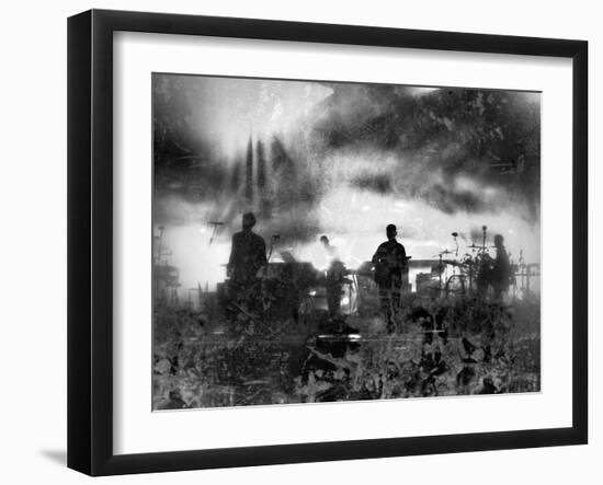 Musical Group Performing On Stage At A Concert-jntvisual-Framed Art Print