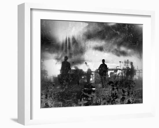 Musical Group Performing On Stage At A Concert-jntvisual-Framed Art Print