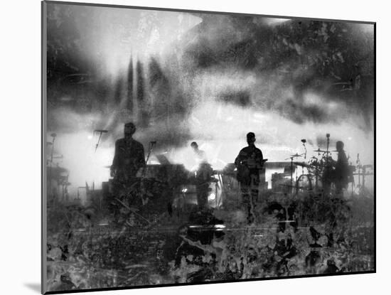 Musical Group Performing On Stage At A Concert-jntvisual-Mounted Art Print