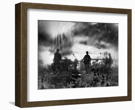 Musical Group Performing On Stage At A Concert-jntvisual-Framed Art Print