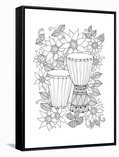Musical Instrument Pattern 12-Neeti Goswami-Framed Stretched Canvas